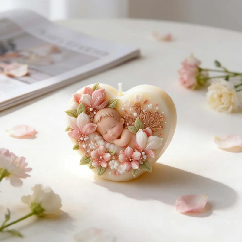 

1 шт. Силиконовая форма для гипса и эпоксидной смолы в виде цветка и сердца, для изготовления свечей, ароматерапевтических мыла, домашнего декора