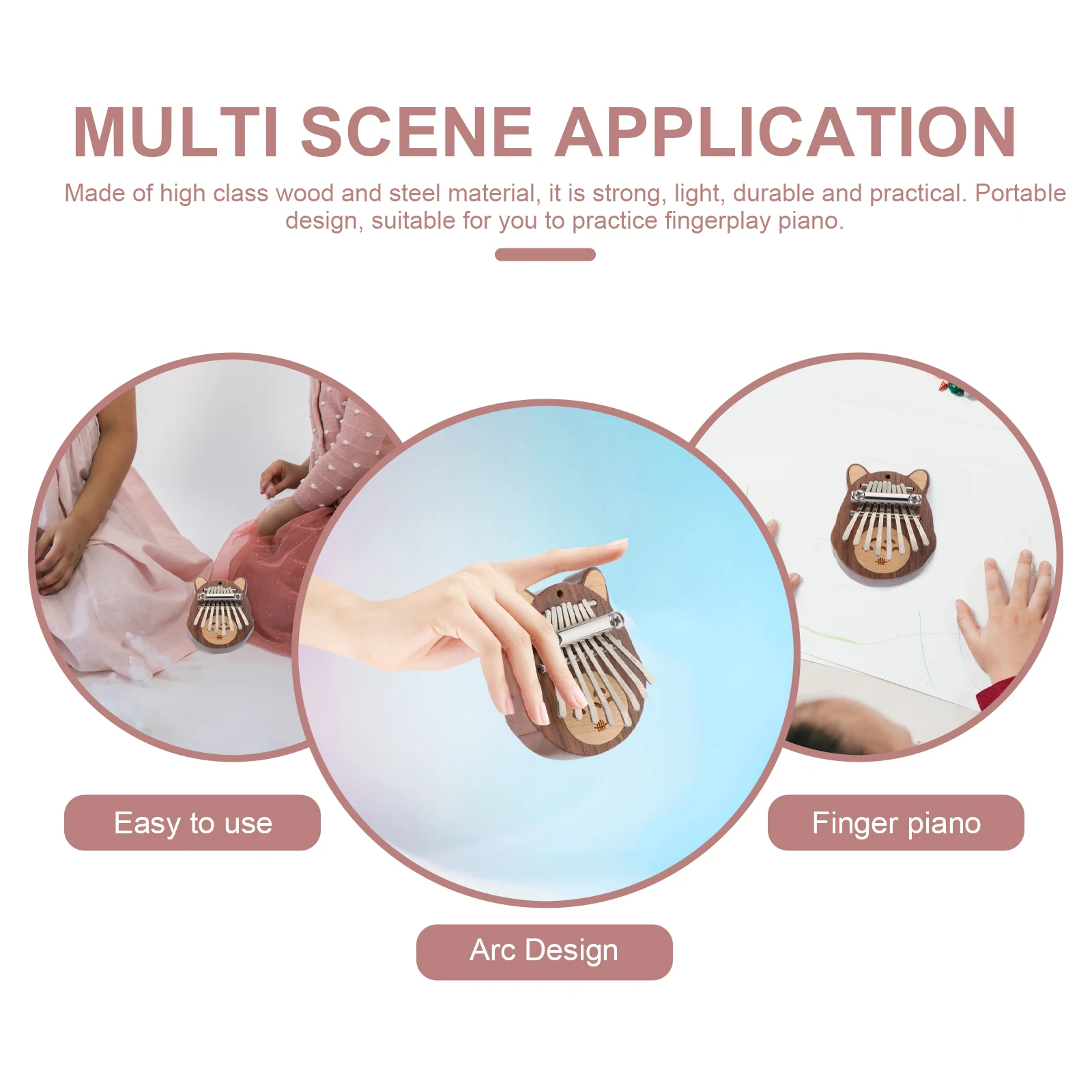 

8 tone Kalimba Thumb Piano Portable Small Musical Instrument Home Beginner Finger Piano Smooth Resonance Easy