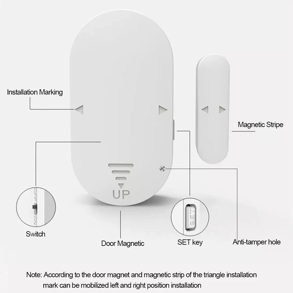 Alarma de puerta 130dB alarma de seguridad para el hogar Sensor magnético puerta y ventana Sensor abierto timbre para casa garaje apartamento y más