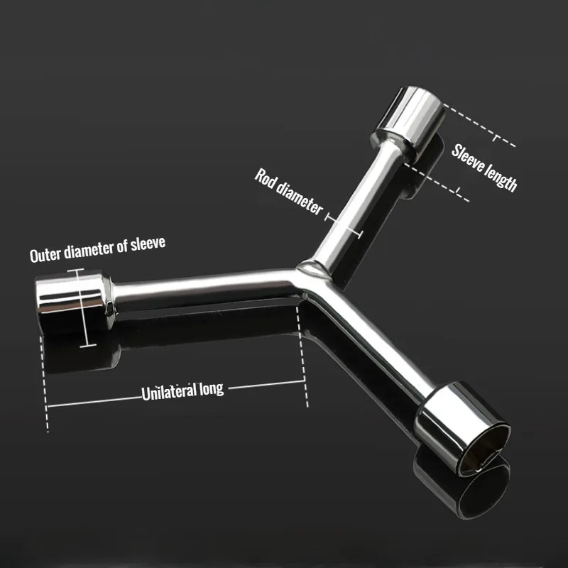 가정용 삼각형 소켓 렌치 실용적인 Y 형 삼중 포크 렌치 3 갈래 렌치 자전거 가정용 분해 수리 도구