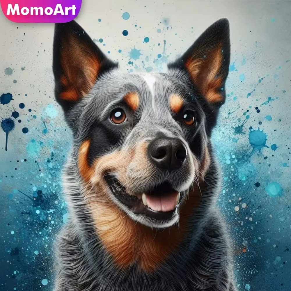 Momoart - Nuevo Kit de Pintura de Diamantes con Diseño de Perro, Mosaico de Diamantes, Punto de Cruz, Manualidades, Hobby