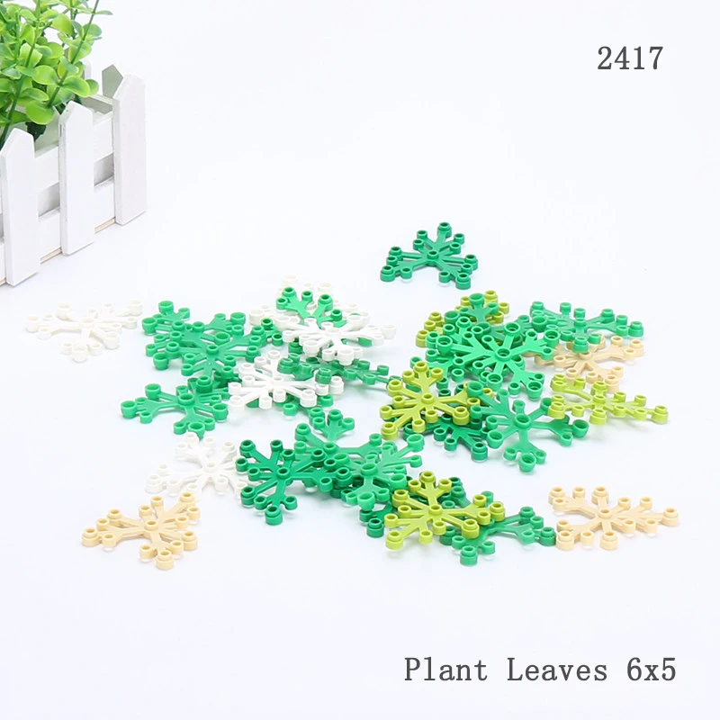 

40 PCS Moc bricks 2417 Plant Leaves 6x5 80PCS 2423 Compatible Building Blocks Bricks DIY Assembles Construction Creative Toys