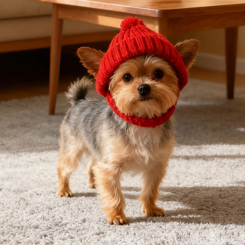 Gorro de punto cálido para perros maltés, gorro bonito para mantener las orejas, cálido en interiores y exteriores, para mascotas, perros pequeños y gatos, invierno/otoño, 1 ud.