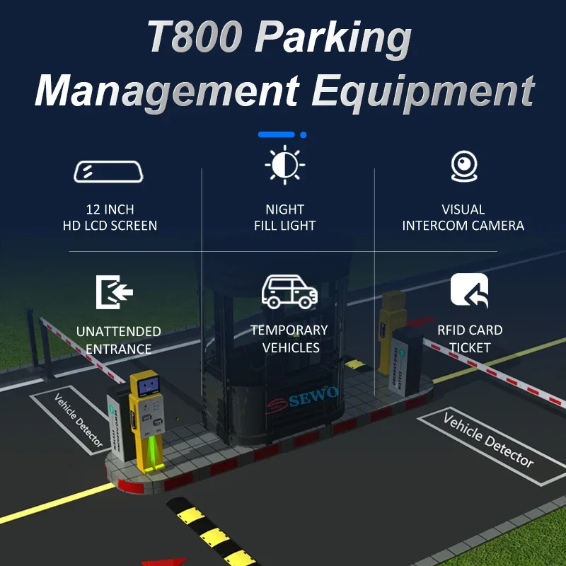 SEWO T800 Automatic ALPR Parking Machine Toll Gate Parking Lot Entrance Exit Management System Equipment