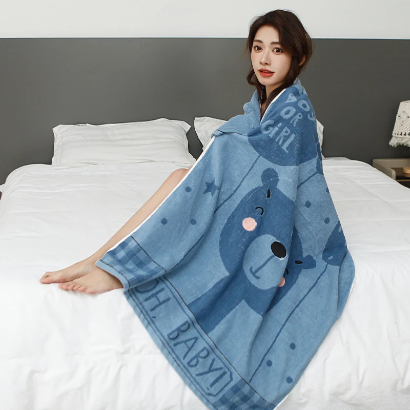 80x160cm Pure cotton bath towel for home use, women's adult thick quick-drying absorbent soft skin-friendly non-shedding