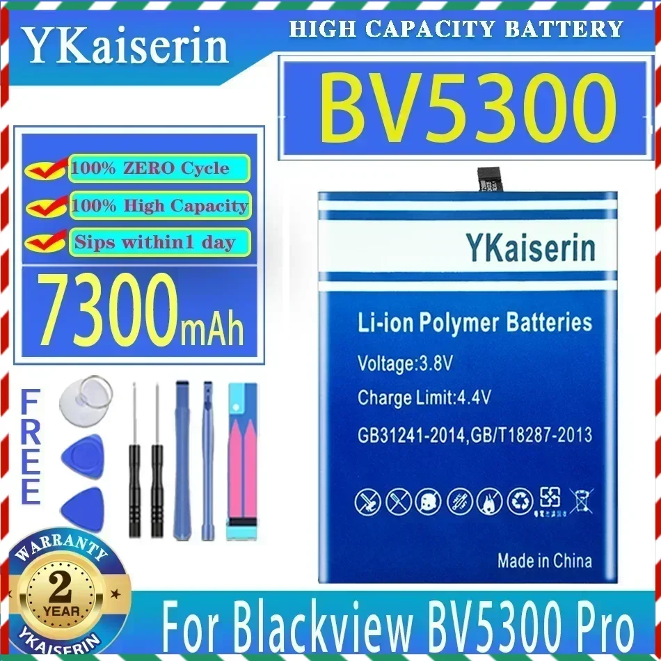 

YKaiserin 7300mAh Replacement Battery BV5300 (Li765974HT) For Blackview BV5300 Pro BV5300Pro Mobile Phone Batteries