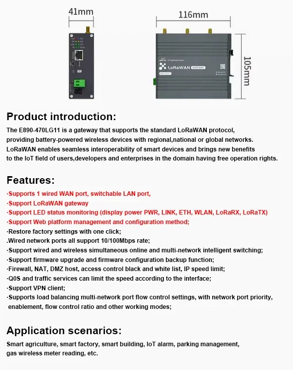 LoRaWAN-Passerelle extérieure IOT, SX1302, 27dBm, 3km, sans fil, GateOrganise, Half Duplex, Support, 4G, 868, 915mhz