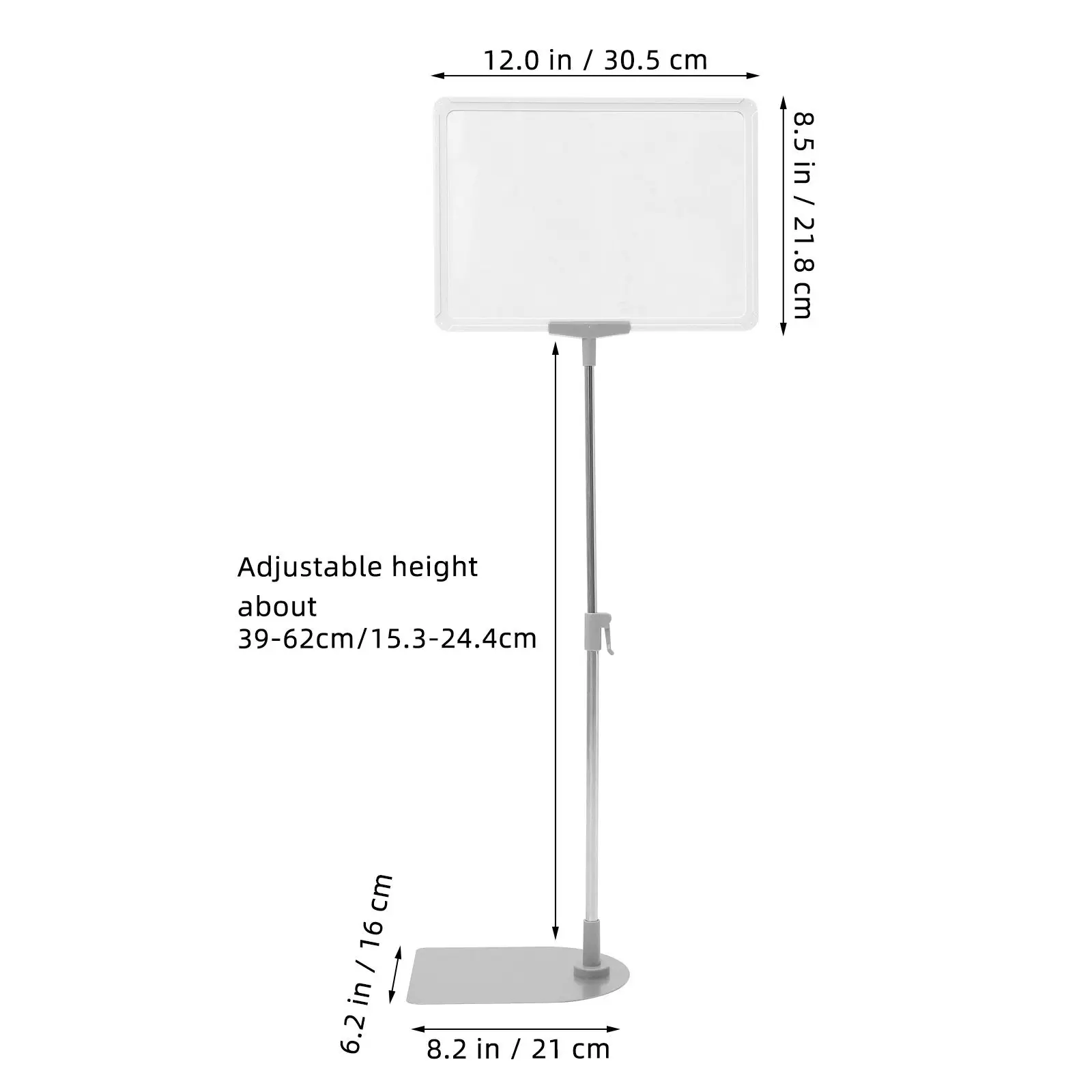 A4 Price Tag Display Holder Solid Plastic Stainless Steel Shelf Price Label Stand Erasable Multi-Function Sign Holder