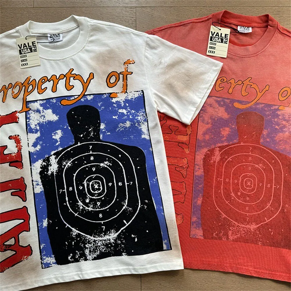 Vale Forever Valley Foreve Vintage Print High Street Casual Summer Fashion Short Sleeve T-Shirt Ins