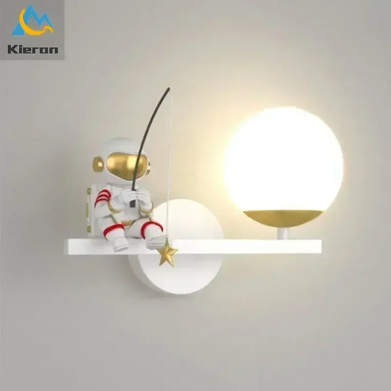 Nordic Modern Astronaut Led Wall Lamps Bedroom Study Hotel Bedside Wall Lights Living Room Decor Three Color Dimming Wall Lamps