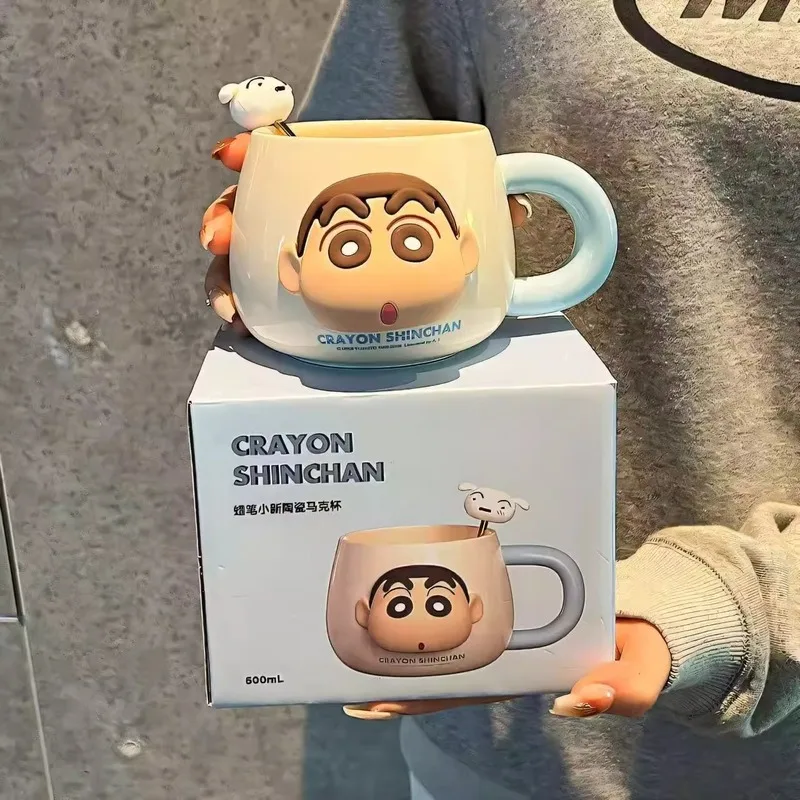 أنيمي تلوين شين تشان حقيقية المغناطيسي القدح لطيف كوب ماء للفتيات هدية عيد ميلاد كوب حليب فنجان القهوة أنيمي الهدايا الطرفية