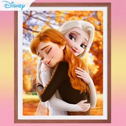 Disney 5d pintura diamante congelado recém chegados dos desenhos animados irmãs princesa anna e elsa hobby arte diy broca completa mosaico decoração de casa