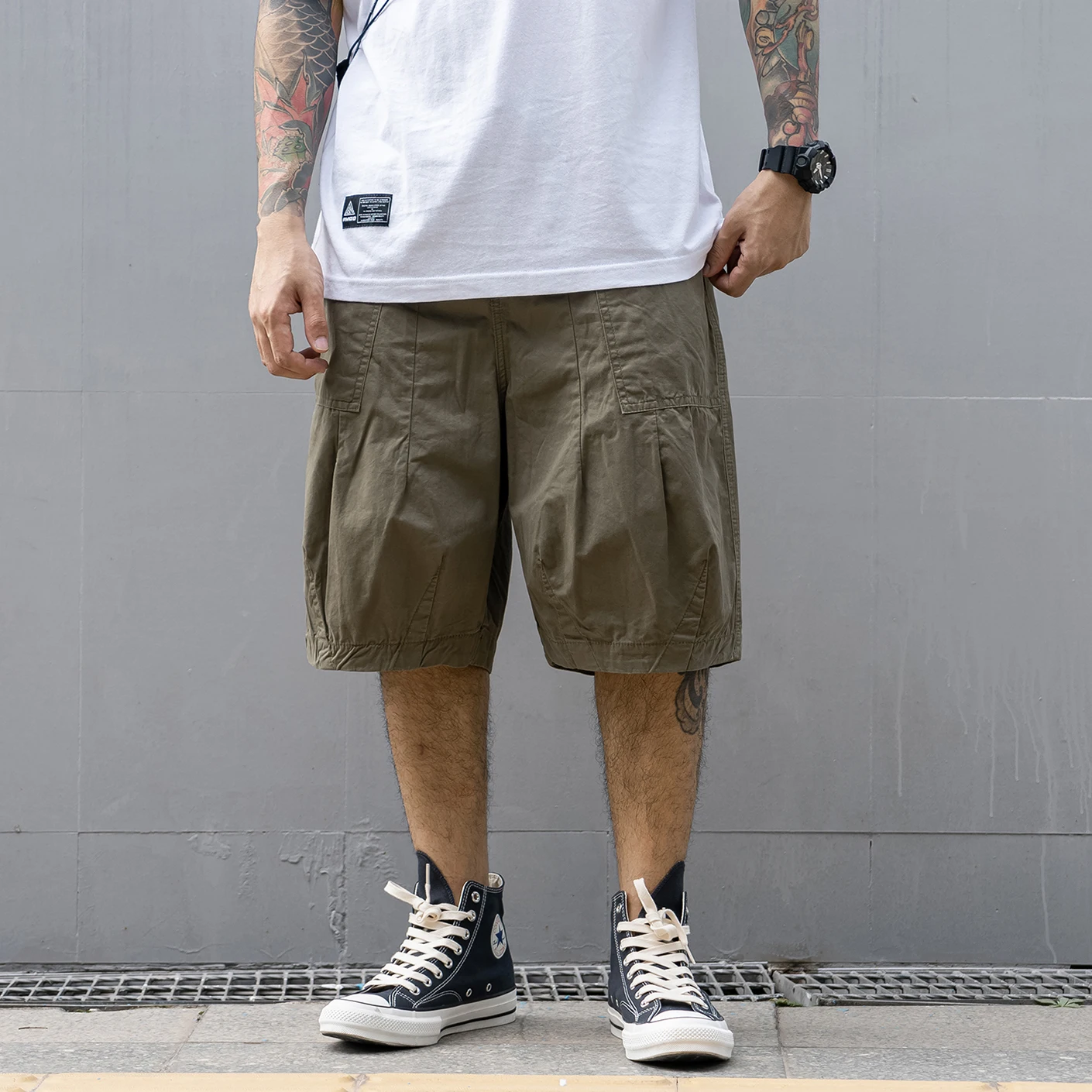 

Retro Japanese Sle Casual Versatile Loose Straight Leg ort Pants for Young Men y Summer Leisure Workwear orts