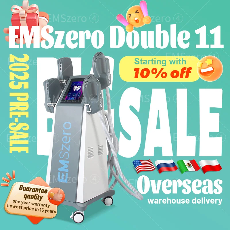 EMSZERO NEO15 Tesla 6500W EMSZERO RF 4 Handle Working Simultaneously Easy To Use EMS Fat Burning EMS Slimming Machine