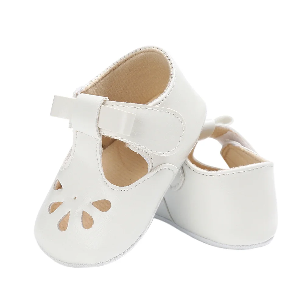 طفل الصنادل جوفاء الأبيض Prewalker طفلة أحذية مقاومة للانزلاق الصيف الربيع صنادل أطفال الفتيات الصغيرات 13 سنتيمتر 9-18 أشهر
