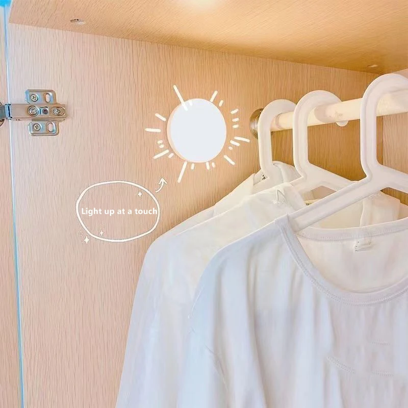 Mini LED Key-operated Night Lights USB Rechargeable Kitchen Bedroom Magnetic Base Wall Light Round Portable Night Lamp