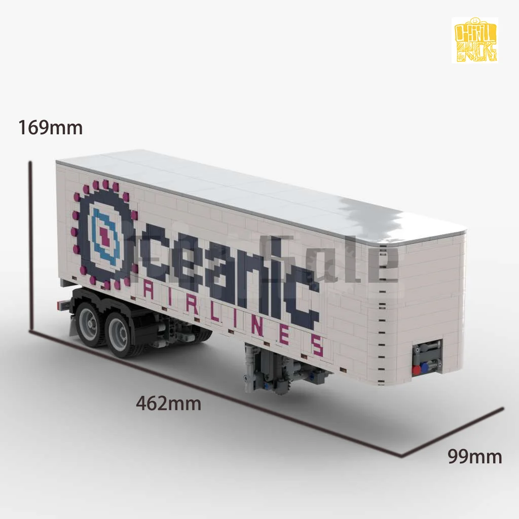 Moc-48389 Semi Trailer Carriage With Banner Pattern Model With PDF Drawings Building Blocks Bricks Toys Birthday Christmas Gift