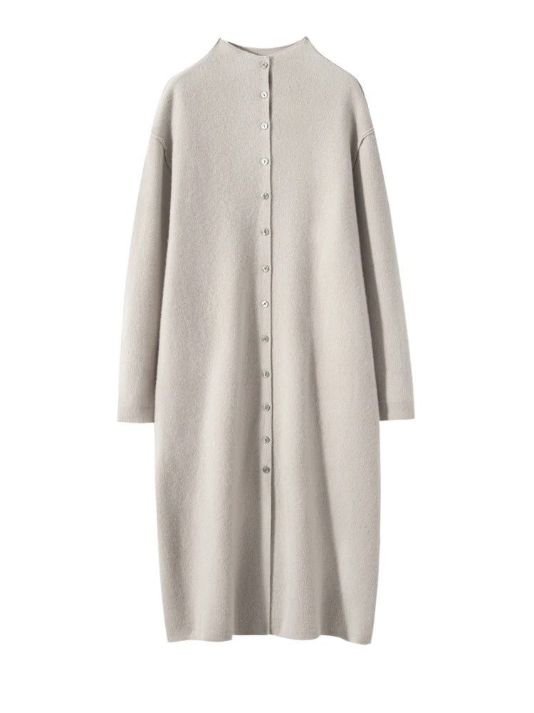 

Women Long Cardigan High Quality 100% Cashmere Sweater Spring Autumn Winter Office Lady Loose Coat O Neck Knitwear