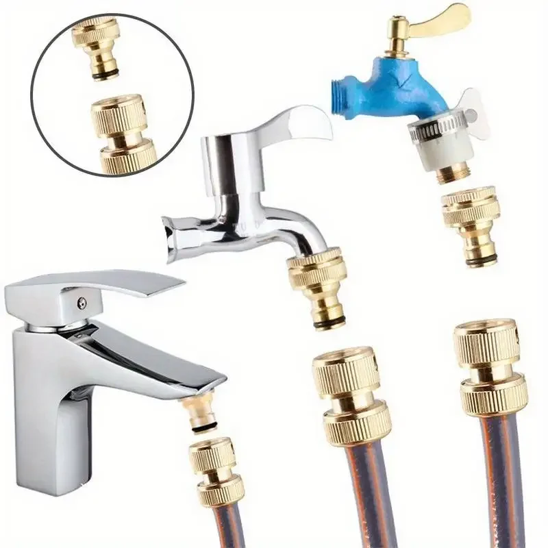 Universal Kitchen Hose Adapter Metal Faucet Connector Mixer Hose Tube Joint Fitting Garden Watering Tool Hose Connector