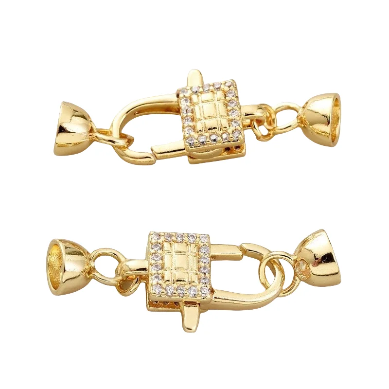 1 Piece Wholesale Double Lock Spring Press Necklace Bracelet Lobster Clasp Jewelry Accessories Pearl Link Clasp DlY Accessories