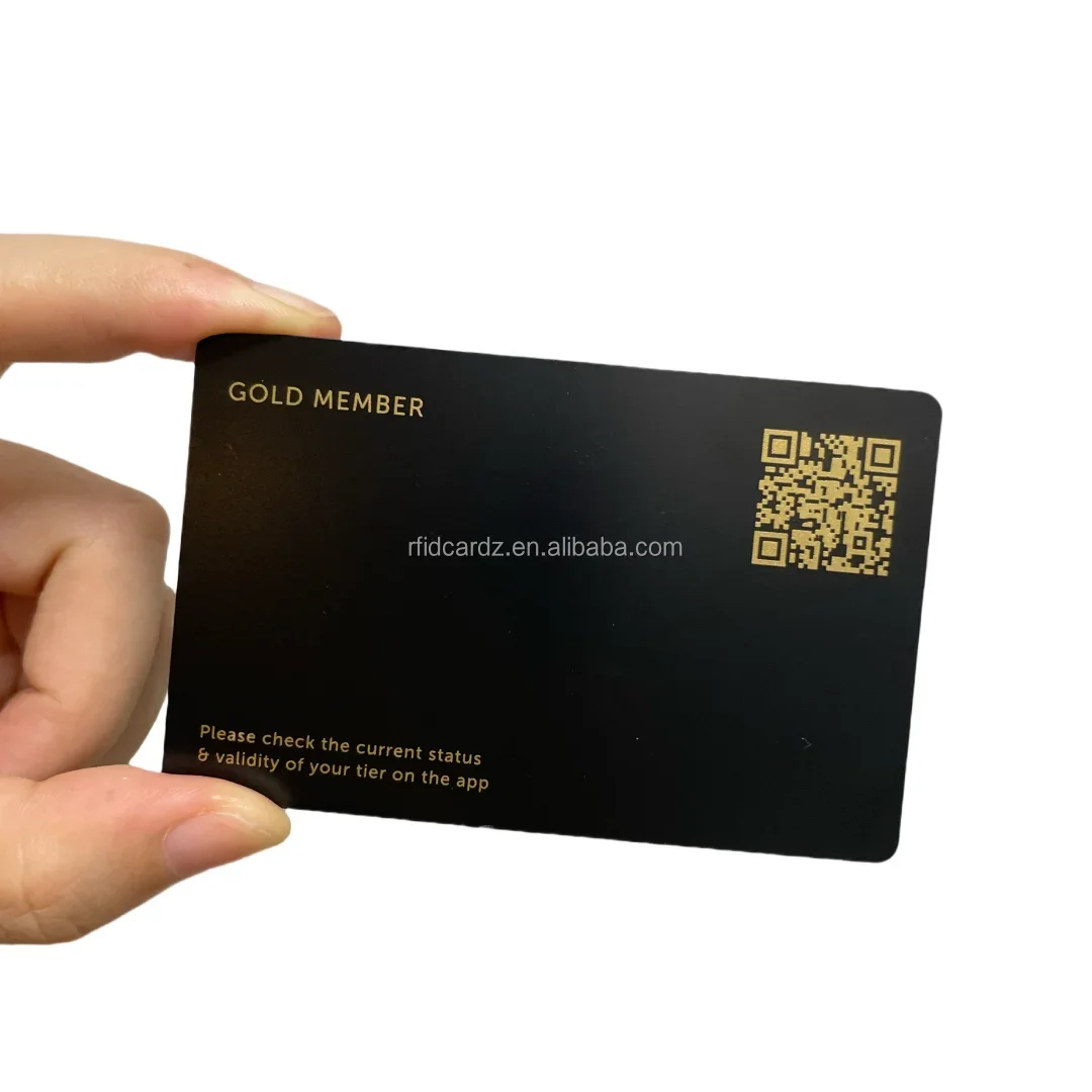 

QR-код 304 SS Металлическая визитная карточка Профессиональная черная матовая металлическая карта для членства