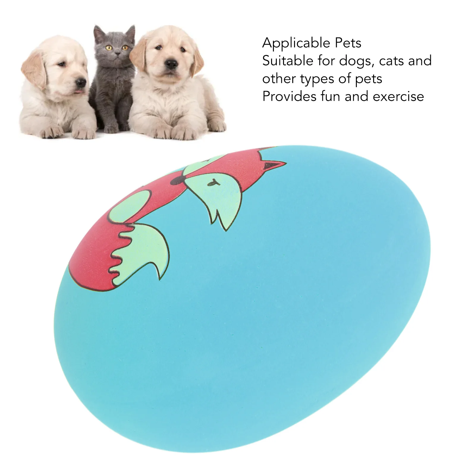 Latex Pet Ball Toy Bite Resistant Interactive Fetch Play Animal Pet Egg Ball For Cats Dogs