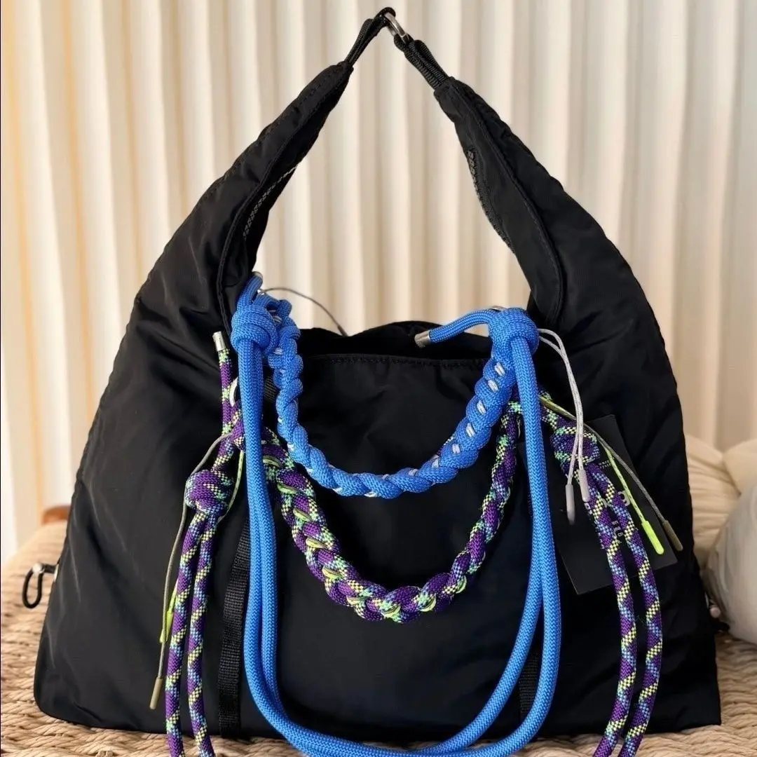 Topologie 2026 New Japanese Cloud Tote Nylon Trendy Large Capacity Outdoor Adjustable Drawstring Men's Bag