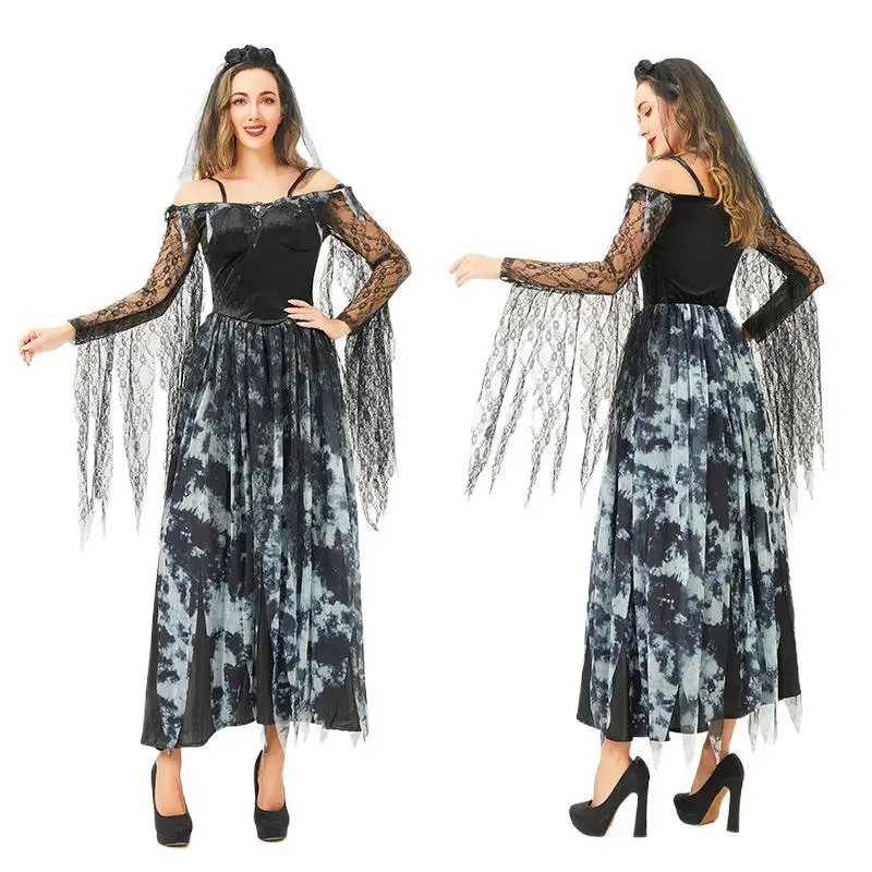 ชุดคอสตูมเซ็กซี่สำหรับงานฮาโลวีน ชุดแสดงยุคกลาง สไตล์โกธิคเจ้าสาว ชุดแต่งงาน ผลิตในจีน ฤดูใบไม้ร่วง 2024