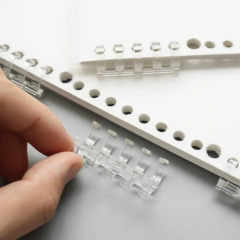 DIY Loose Leaf Notebook Refill Spiral Cover Index Paper Inner Pages 5 Ring Clear Plastic Binding Comb