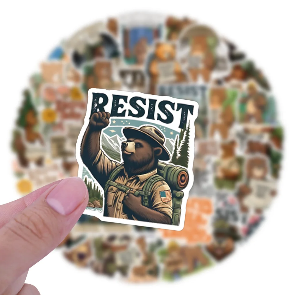 50 قطعة من ملصقات Foxtrot Delta Tango ملصقات جرافيتي على شكل الدب الكرتوني وأكواب الأمتعة المزخرفة وملصقات مقاومة للماء للكمبيوتر