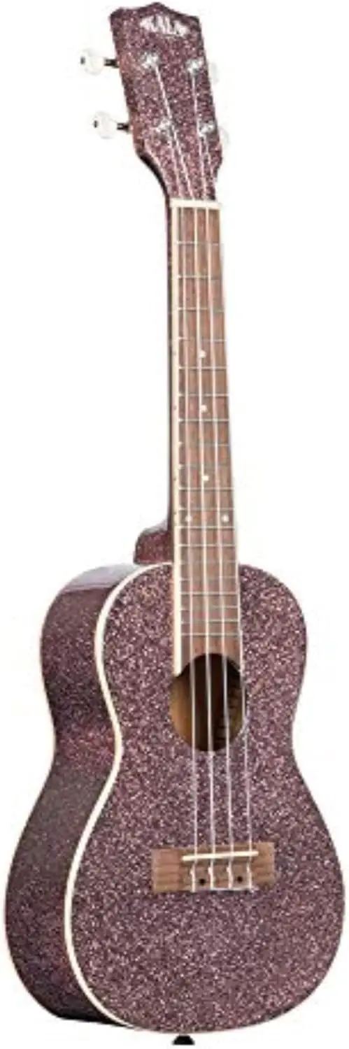 Brand Music Co. Sparkle Collection, 4-String Ukulele, Right, Pink, Concert (KA-SPRK