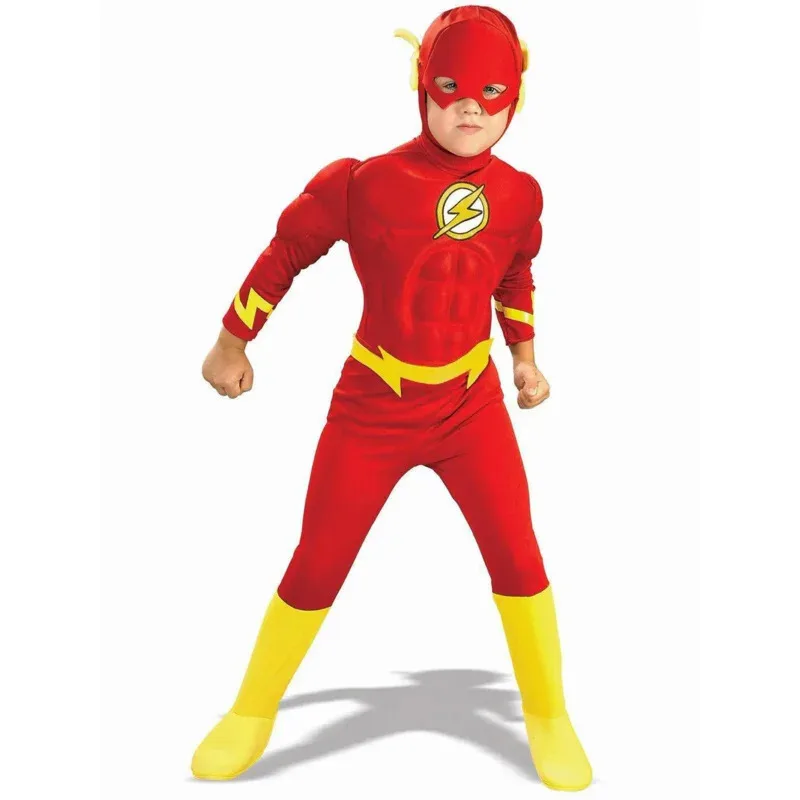 

Halloween cosplay costume Muscle Kids Comics Flash Muscle Chest Deluxe Toddler/Child Cosplay Costume