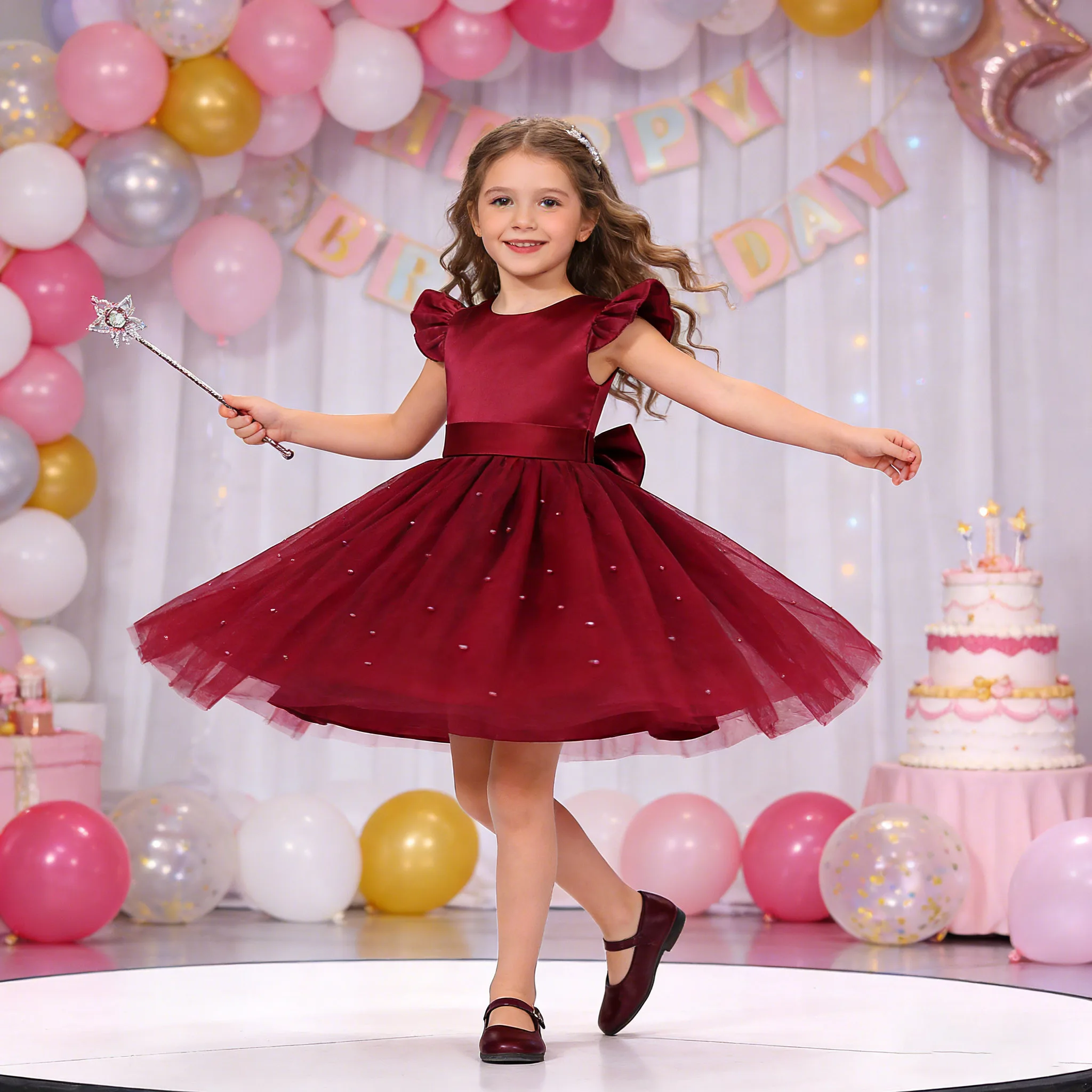 Kinder Weihnachtskleider für Mädchen Kleidung Kinderkleidung Prinzessin Mädchen Kleid Tanzkleidung Bühne Party Spitze Cosplay Kostüme