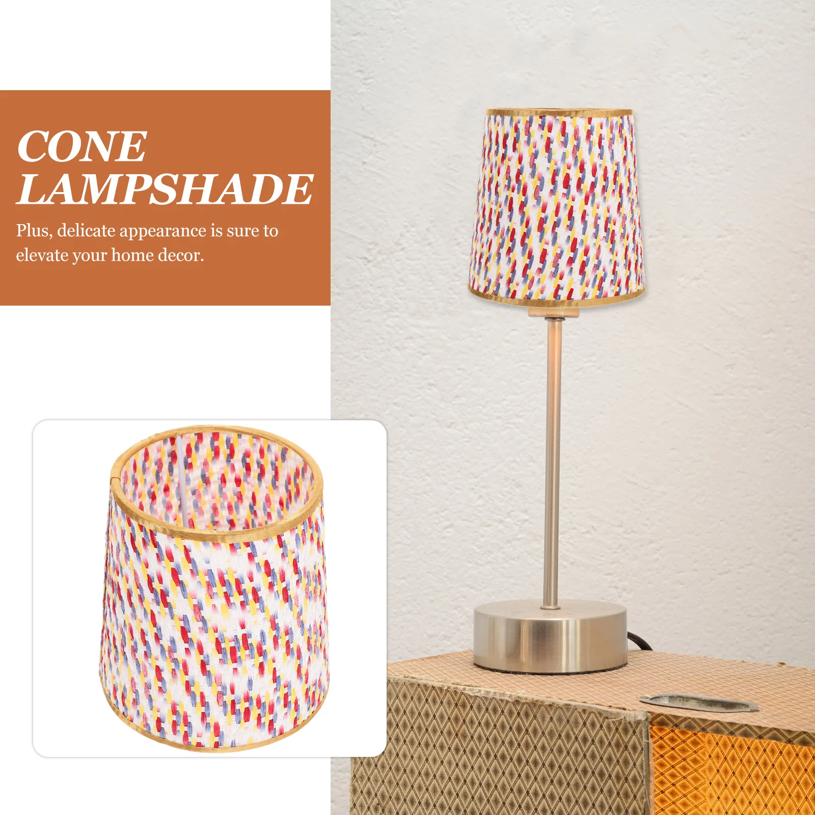 

Colorful Woven Lampshade Decorative Cone Light Cover For Table Floor Lamp Bedroom Home Hotel Wear-Resistant Replacement