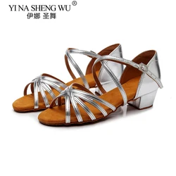 Latin Dance Shoes Girls Tango Low Heels Soft Sole Dance Practice Shoes Ballroom Tango Cha-cha Dance Performance Dance Shoes
