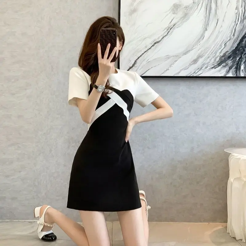 

Spring Summer New Fashion Elegant Round Neck Casual Clothing Versatile Western Commuting Loose Comfortable Youth Women's Dresses