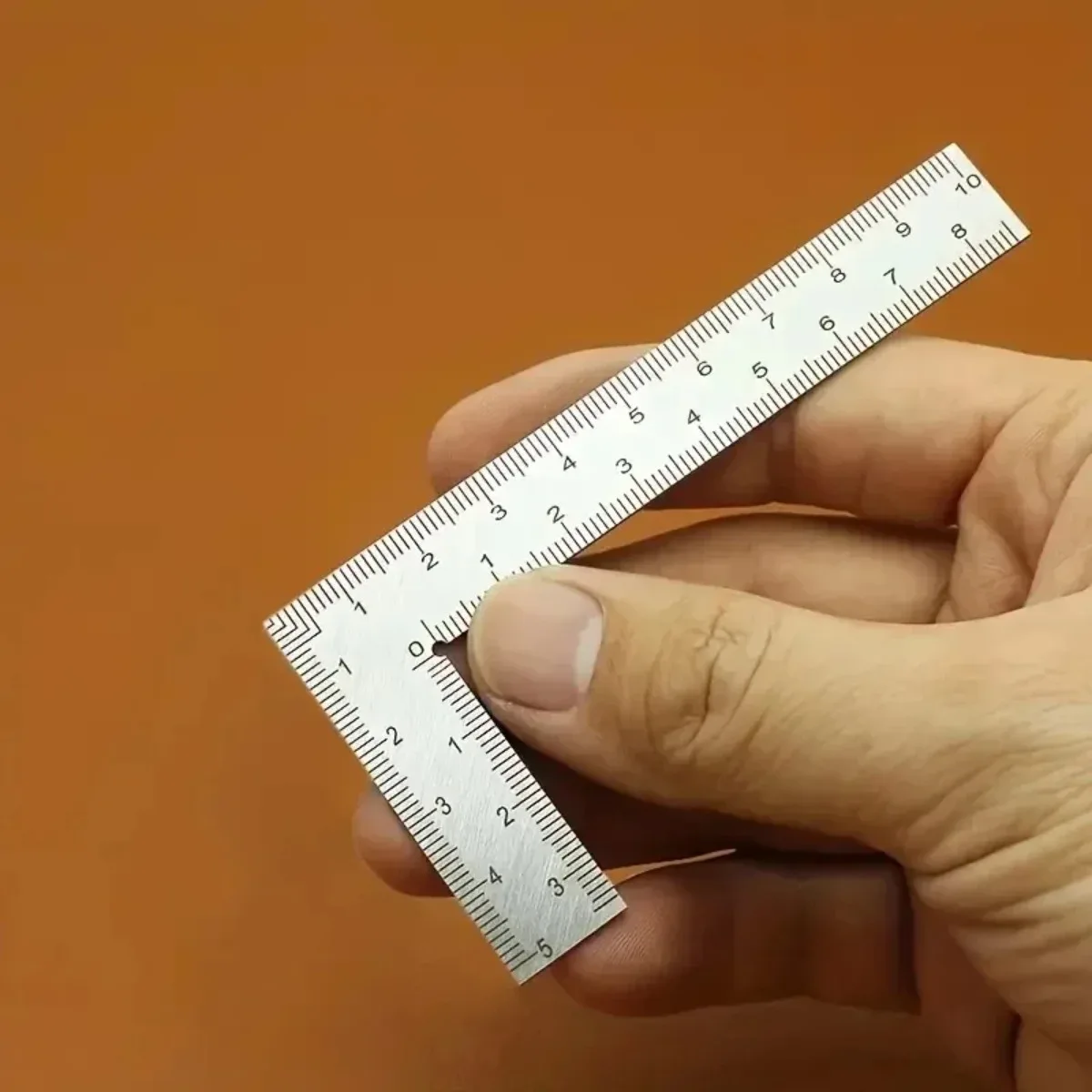 Mini Square Stainless Steel L-shaped Double Sided High Precision Scale Thickened Corner Ruler Uses For Leather Design