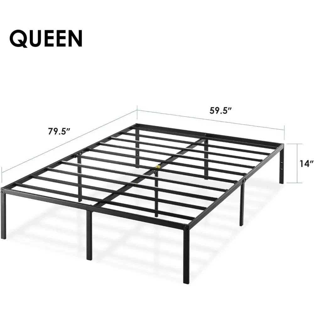 14 Inch Metal Platform Beds w/ Heavy Duty Steel Slat Mattress Foundation (No Box Spring Needed)