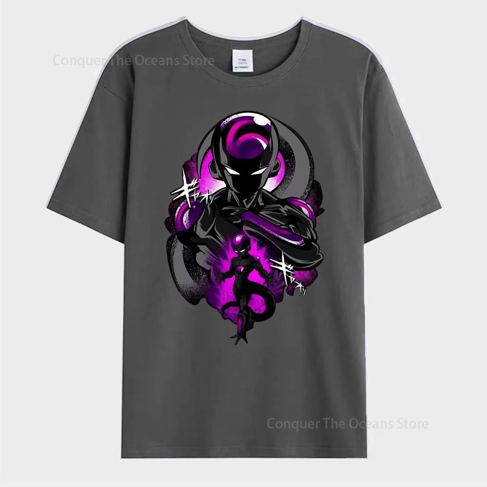 Maglietta da uomo stampata Anime Frieza giapponese Goku maniche corte CosplayT-Shirt estate Casual Tees Streetwear o-collo top da donna