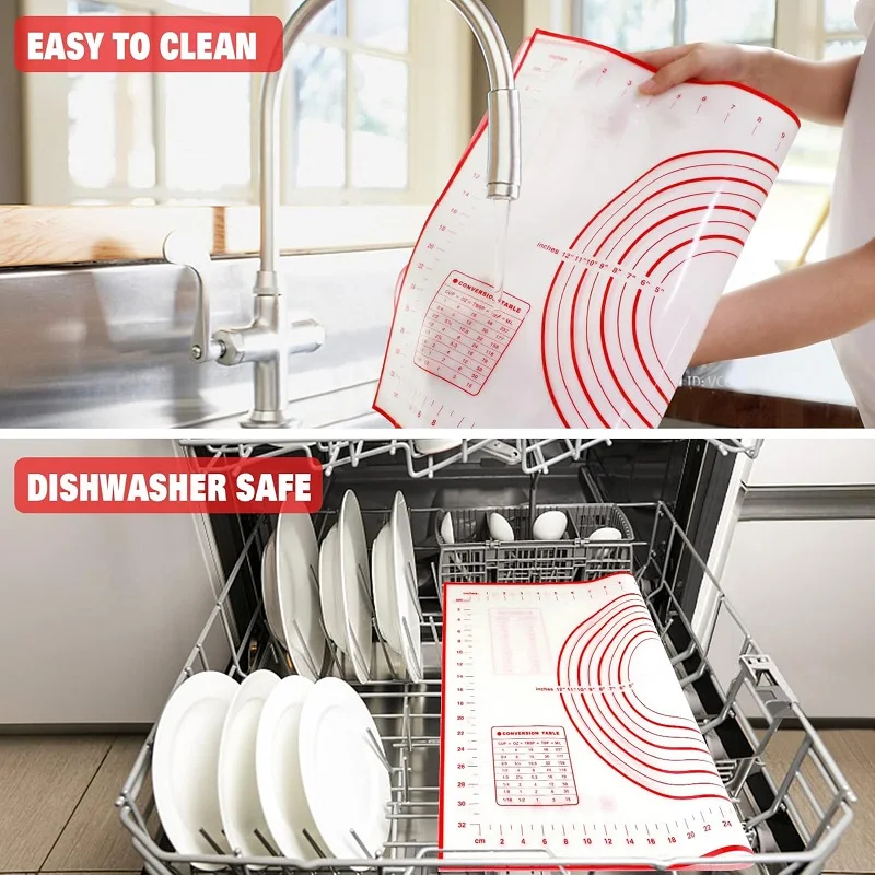 Silikon Back Matte Kneten Teig Pad Gebäck Werkzeuge Crepes Pizza Teig Nicht Stick Silikon Küche Backformen Gebäck Matte – Detail 4
