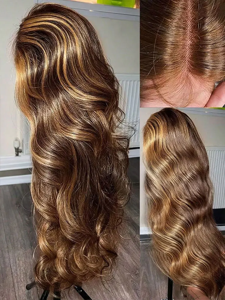 Body Wave 4/27 Honey Blonde 5x5 Guless Wig Humain Hair 13x4 HD Transparent Lace Front Wig human Hair For Women  250% Density