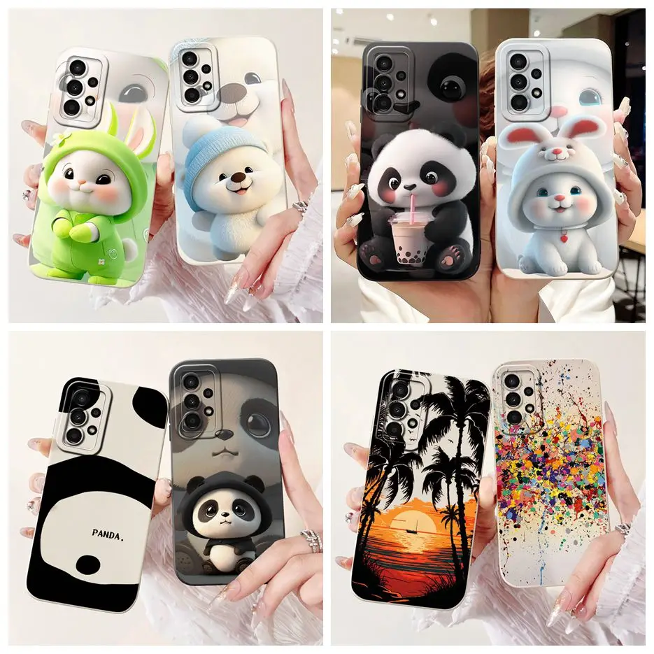 For Samsung Galaxy A23 5G Case SM-A236B Cute Panda Cartoon Cover Shockproof Phone Case For Samsung A23 A33 A53 A73 5G Soft Shell