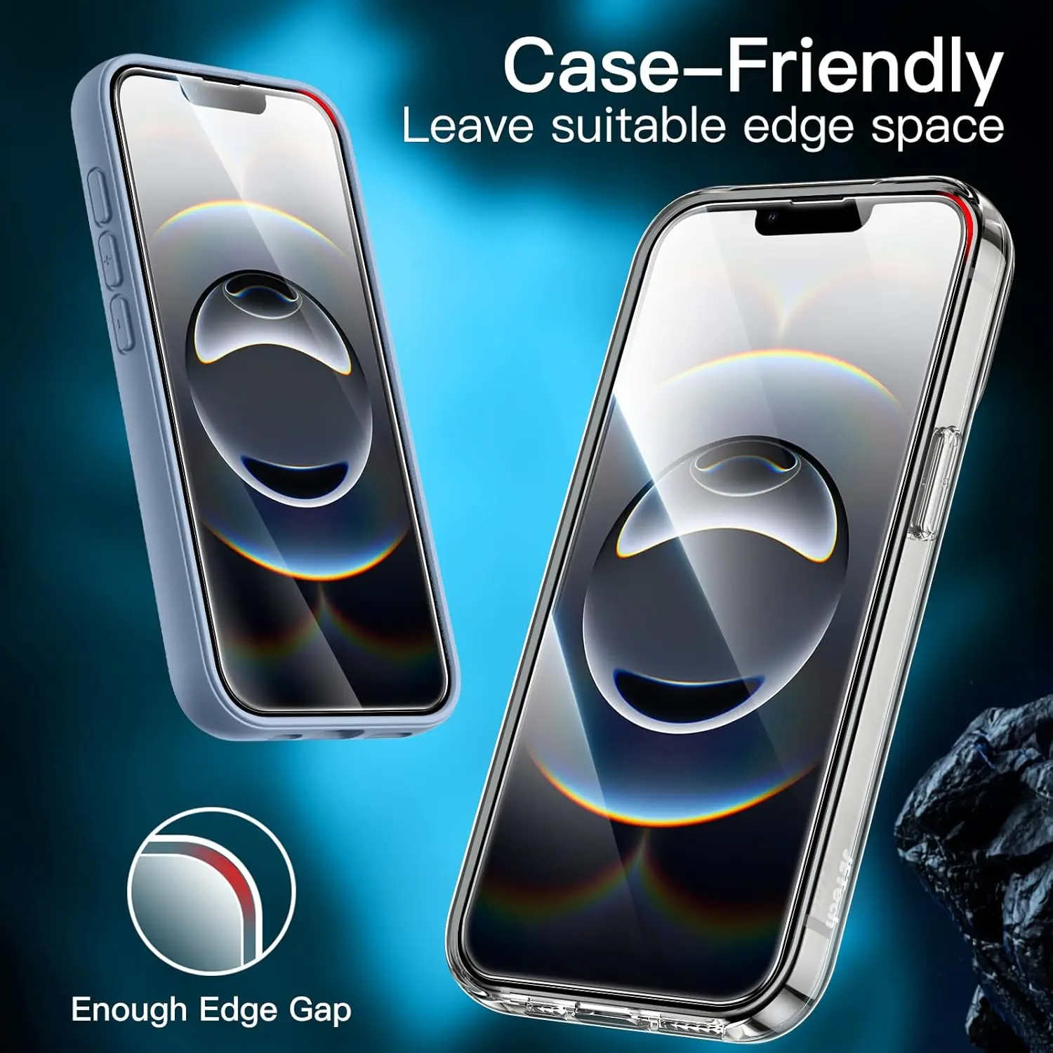 2/4 قطعة واقي شاشة عالي الدقة لهاتف ابل ايفون 16E/13/14/13 pro 9H زجاج مقسى عالي الدقة وضوح مضاد للانعكاس ومقاوم للكسر