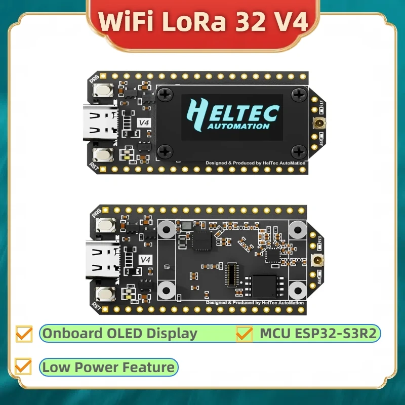 Heltec Meshtastic Wifi LoRa 32 V4 ESP32 SX1262 GPS 0.96inch OLED Solar Powered Dev-Board WiFi BLE Low Power For Arduino IoT