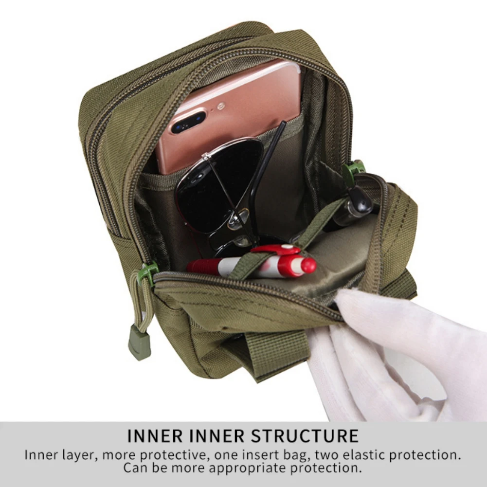 18cm Tactical Waist Bags Pouch for Camping Hiking Hunting Traveling Keys Cards Money Headphones Molle Storage Waist Pack