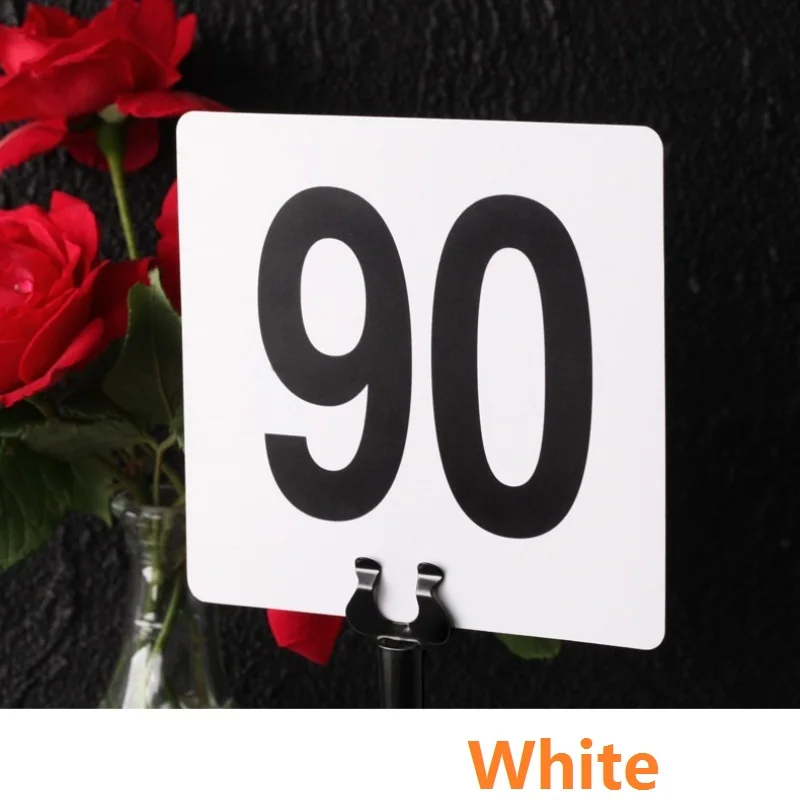 1 to 100 Double Side Plastic Table Numbers Black Square Seat Cards Wedding Party Event Restaurant Bar Accessories  Cafe Utensil