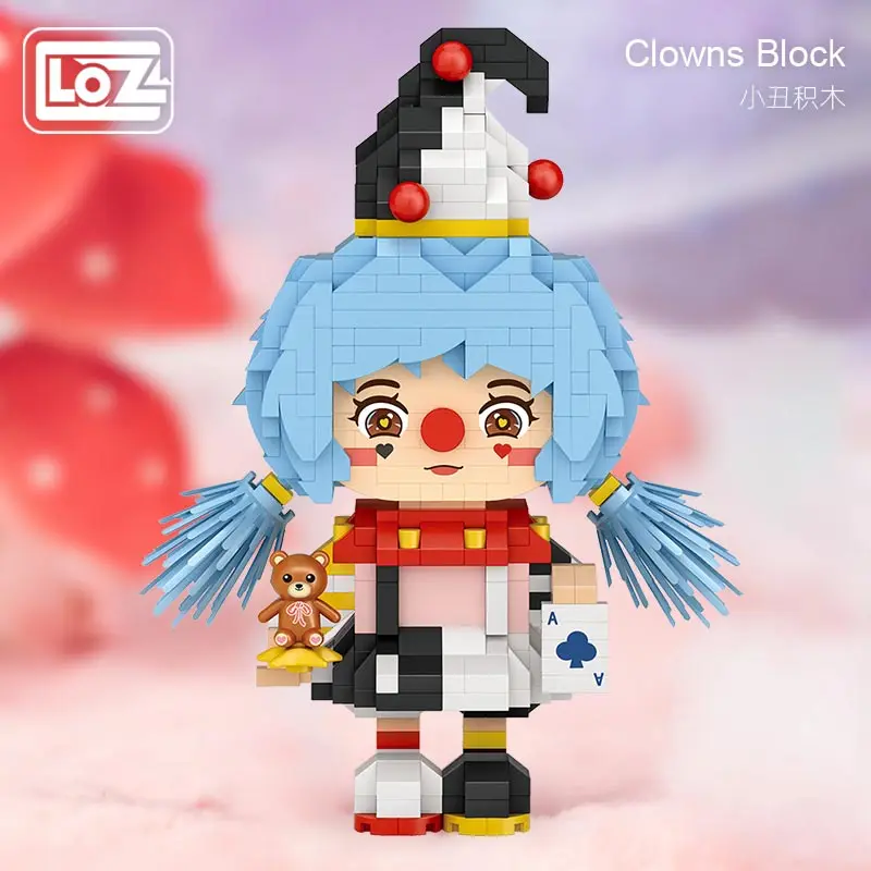 Loz Black and White Surprise Clown Amusement Park Figure Micro Particles High Difficulty Decompression Building Blocks Assembly