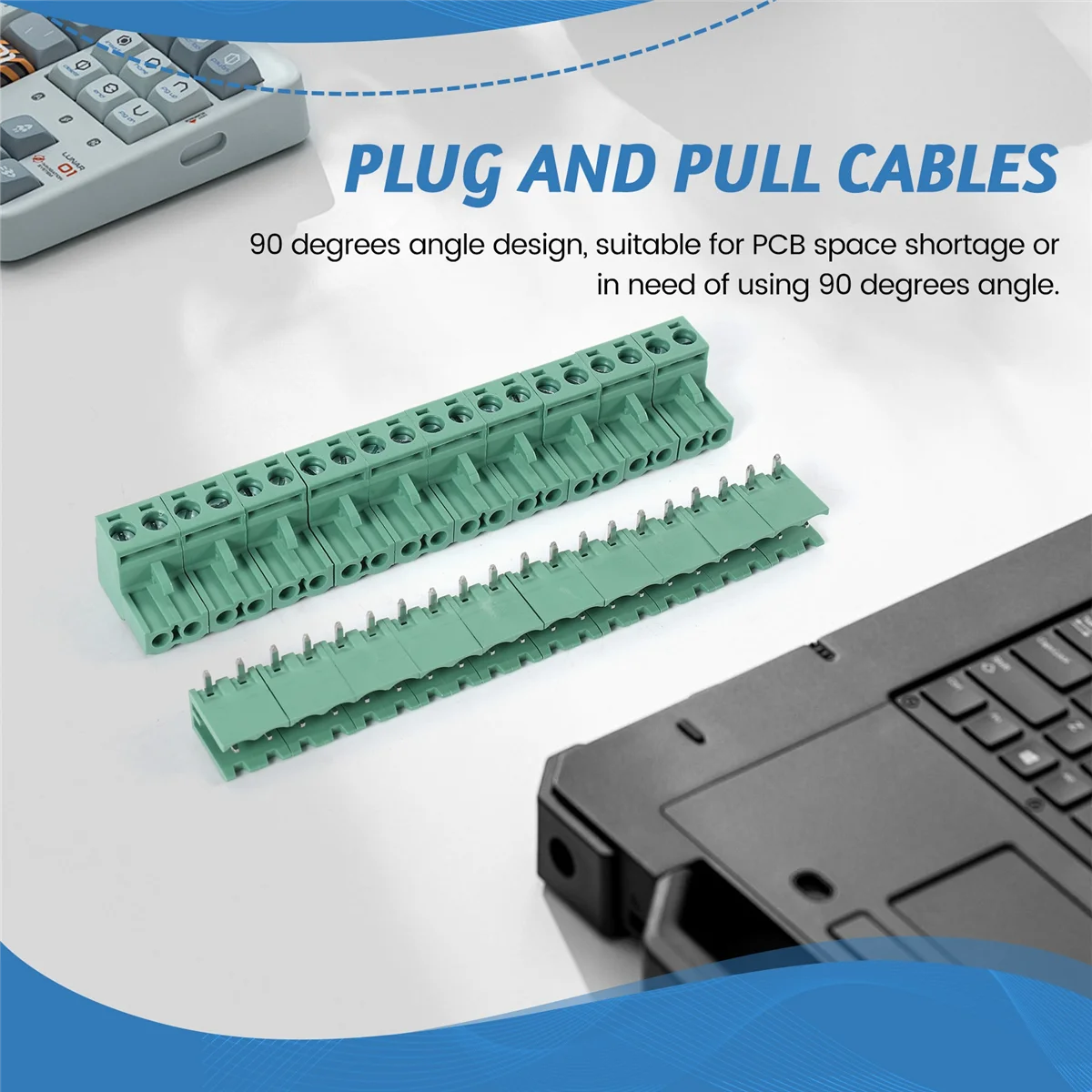 10 pcs 5.08mm Pitch 2Pin Plug-in Screw PCB Terminal Block Connector Right Angle