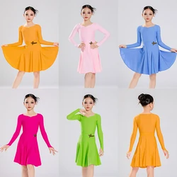 Latin Dance Competition Clothes Girls Professional High-End Latin Dance Costumes 6 Colors Children'S Performance Wear SL4534