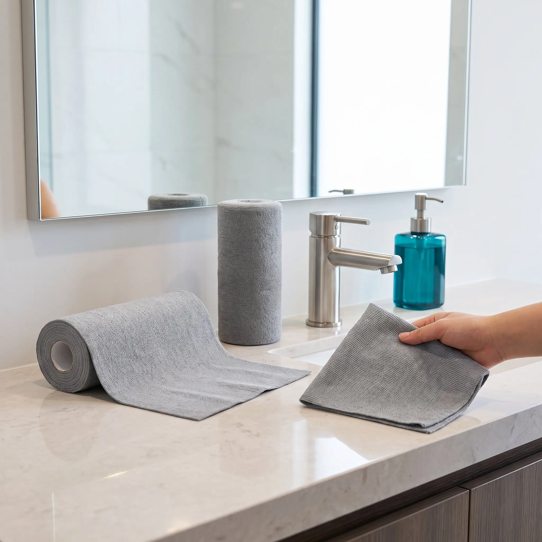 50pcs 25cm Microfiber Glass Dishcloth Reusable Cleaning Wipe Tearable Washable Towel Rolls Dish Rags Replacement